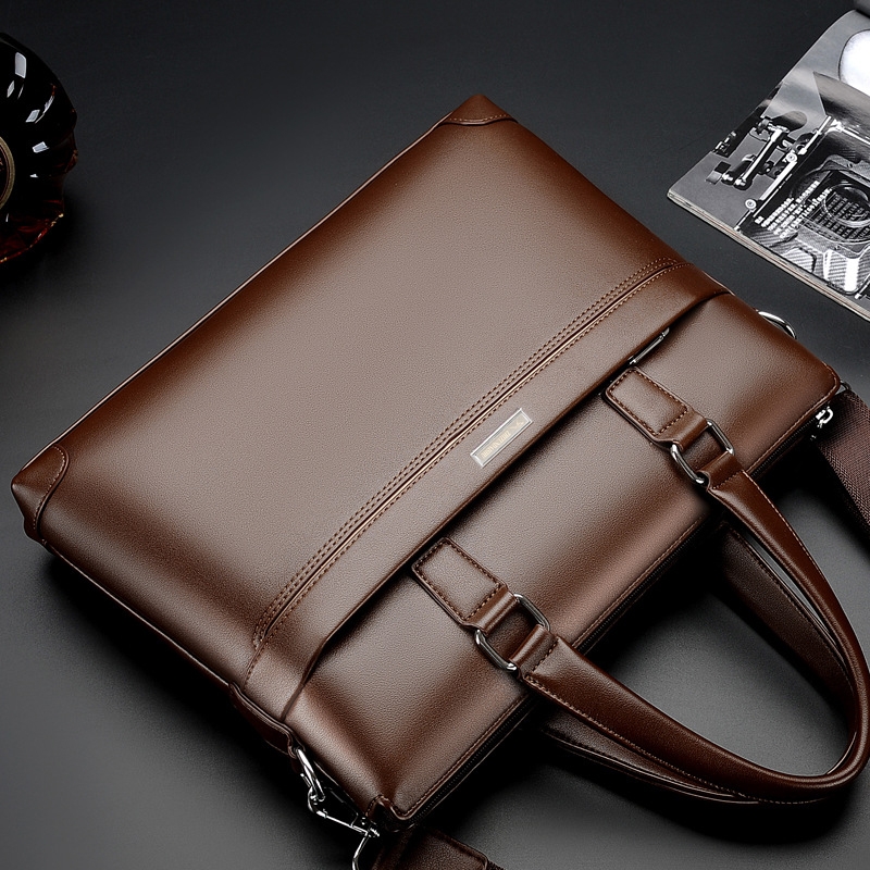 Cặp da công sở đựng Laptop Baodidaishu viền sọc ngang nổi bật