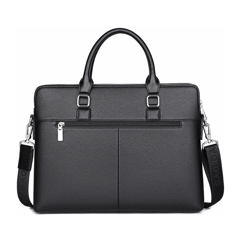 Cặp da công sở đựng Laptop Saqidaishu da vân kèm 2 ngăn kép