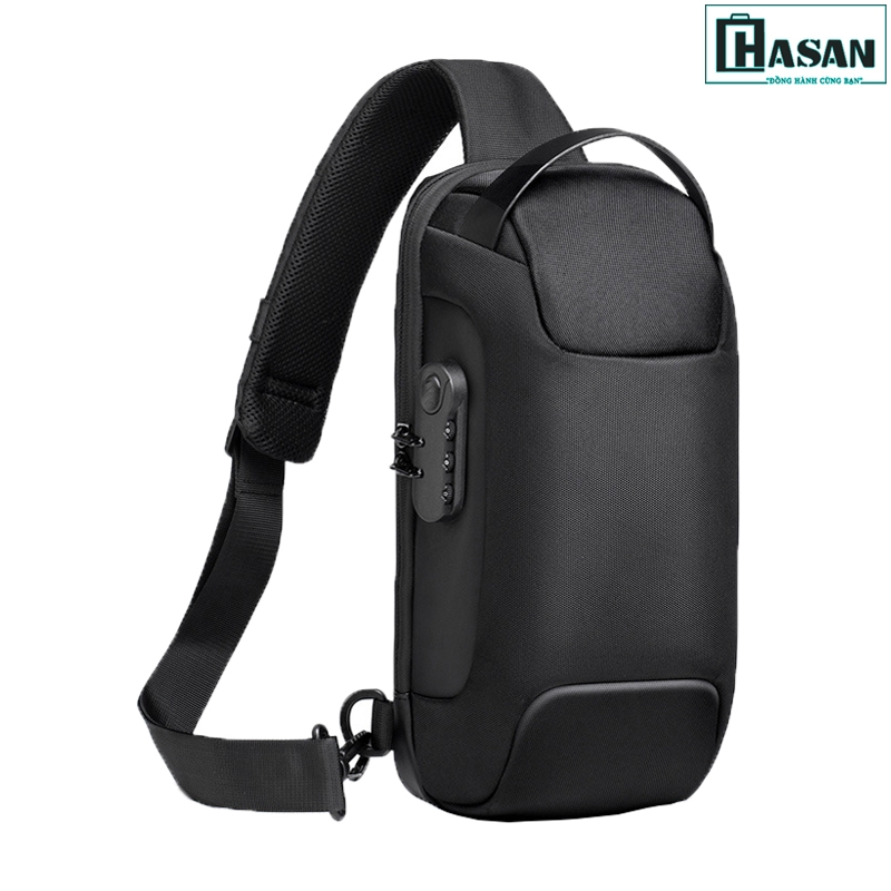 Túi đeo chéo WEIXIER phong cách thể thao, khóa mật mã kèm cáp sạc ẩn cao cấp