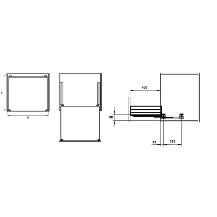 Khay bát đĩa gắn cánh tủ dưới Hafele