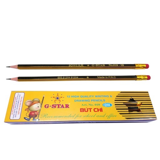G-Star Bút Chì Gỗ 2B - 018 (12 Cây/ Hộp; 12 Hộp/ Lốc; 20 Lốc/ Thùng)