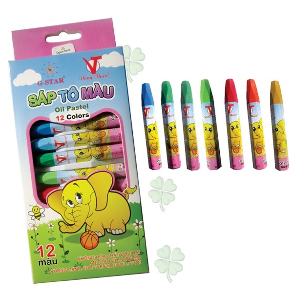 G-Star Sáp Dầu Con Voi Hộp Giấy 12 Màu (20 Hộp/Lốc; 20 Hộp/ Thùng)