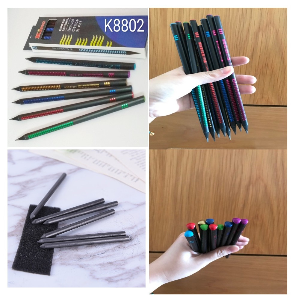 . Bút Chì 2B Dạ Quang Neon Black King KC-8802 (12 Cây/Hộp) (12 Hộp/Lốc) (20 Lốc/Thùng)