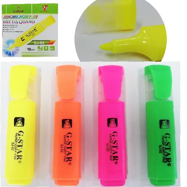 G-Star Bút Dạ Quang SJ02 (Vàng, Cam, Hồng, Lá) (10 Cây/Hộp; 10 Hộp/ Lốc; 120 Hộp/ Thùng)