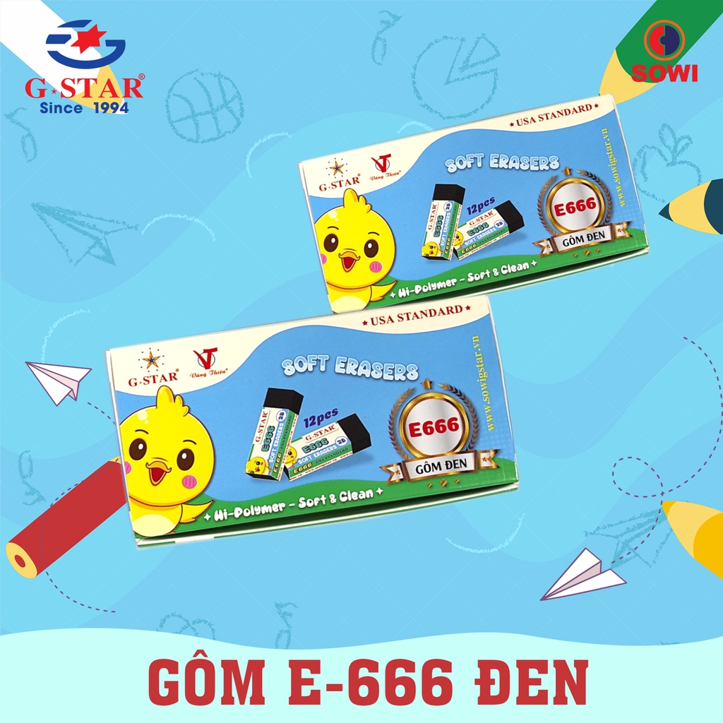 G-Star Gôm E666 (12 Cục/Lốc; 30 Lốc/ Thùng)