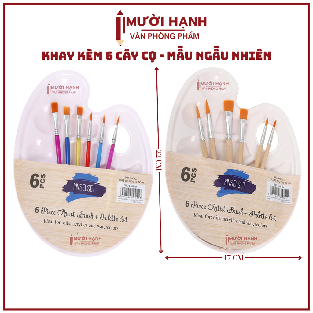 Bộ Khay + 6 Cây Cọ Trắng 3269 (240 Bộ/Thùng)