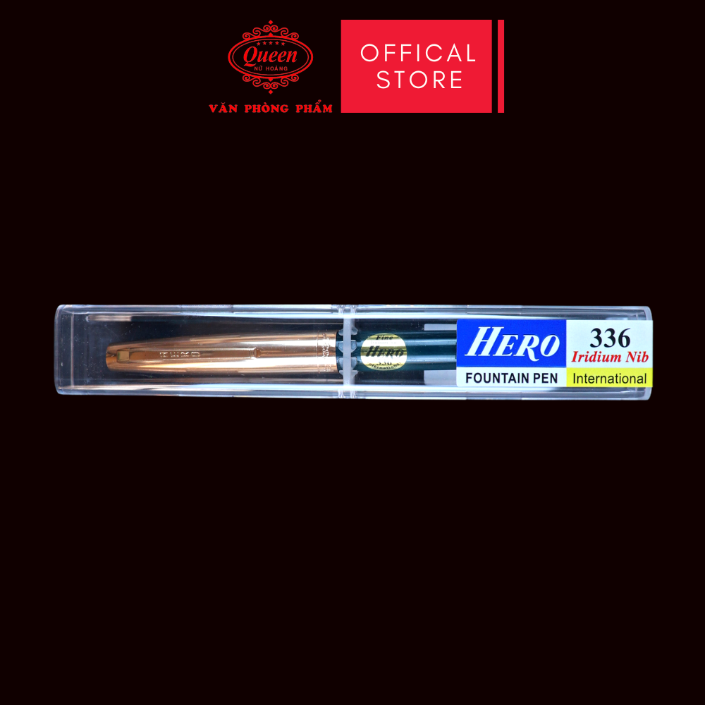 Queen - Bút Máy Hero 336 (Xanh Lá, Đỏ Đô, Đen) (12 Cây/Lốc; 12 Lốc/Thùng)