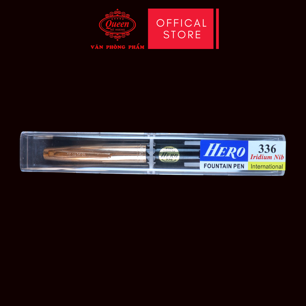 Queen - Bút Máy Hero 336 (Xanh Lá, Đỏ Đô, Đen) (12 Cây/Lốc; 12 Lốc/Thùng)