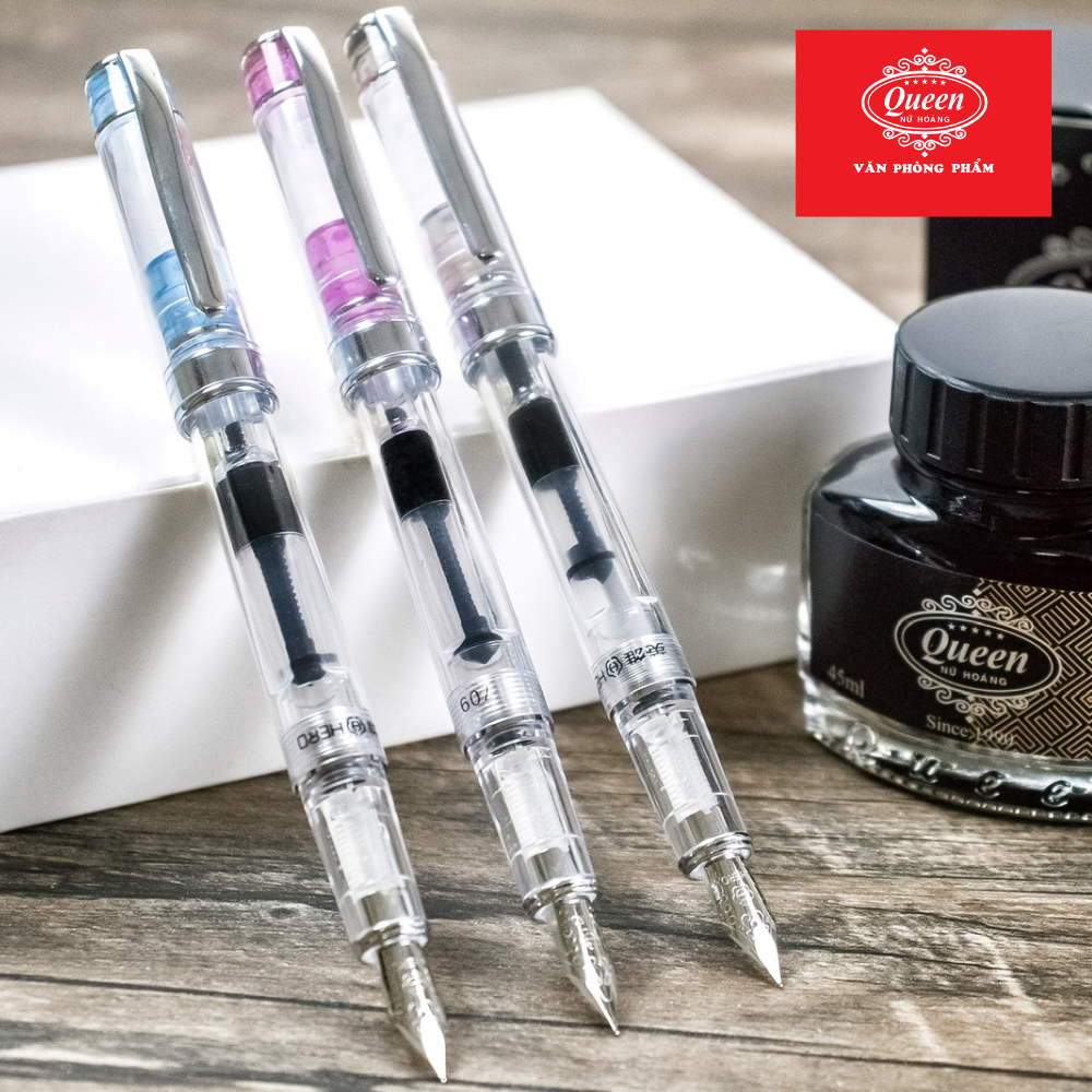 Queen - Bút Máy Hero 709 (Tím, Xanh, Đen) (12 Cây/Lốc; 12 Lốc/Thùng)