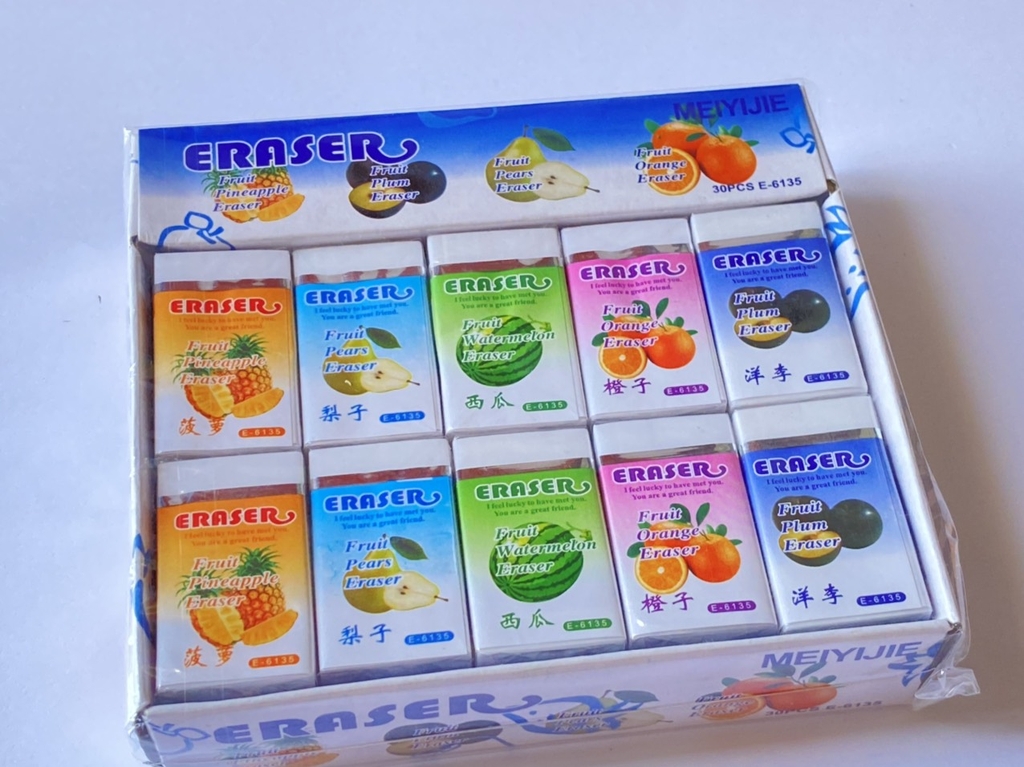 . Gôm Eraser TRÁI CÂY TRẮNG 6135 (30 Cục/Lốc; 20 Lốc/Thùng)