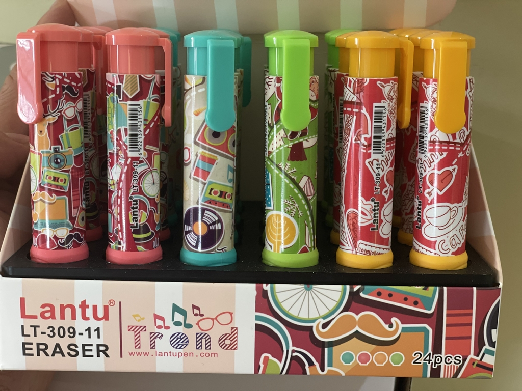 . Gôm Bút Bấm LANTU LT309 (24 Cây/Hộp; 24 Hộp/Thùng)