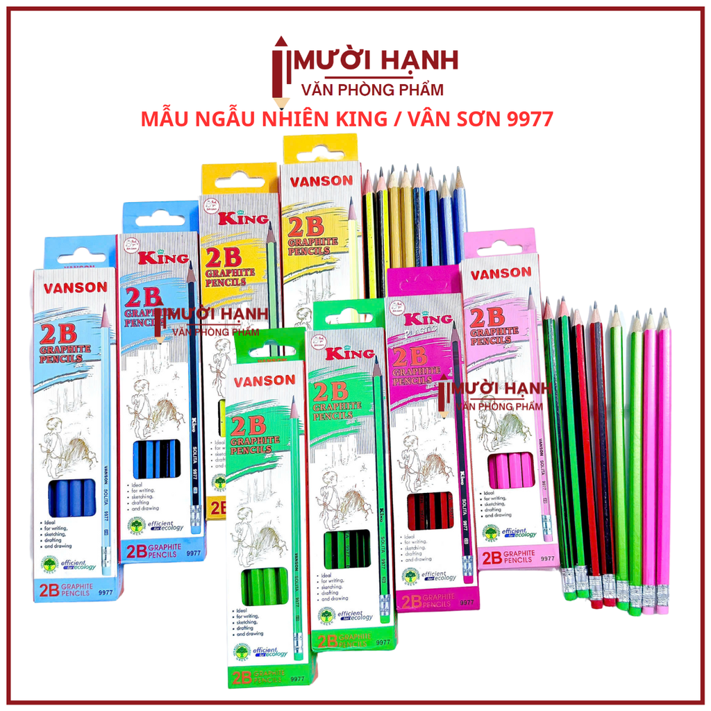 . Bút Chì 2B King VS 9977 (12 Cây/ Hộp; 12 Hộp/ Lốc; 240 Hộp/ Thùng)