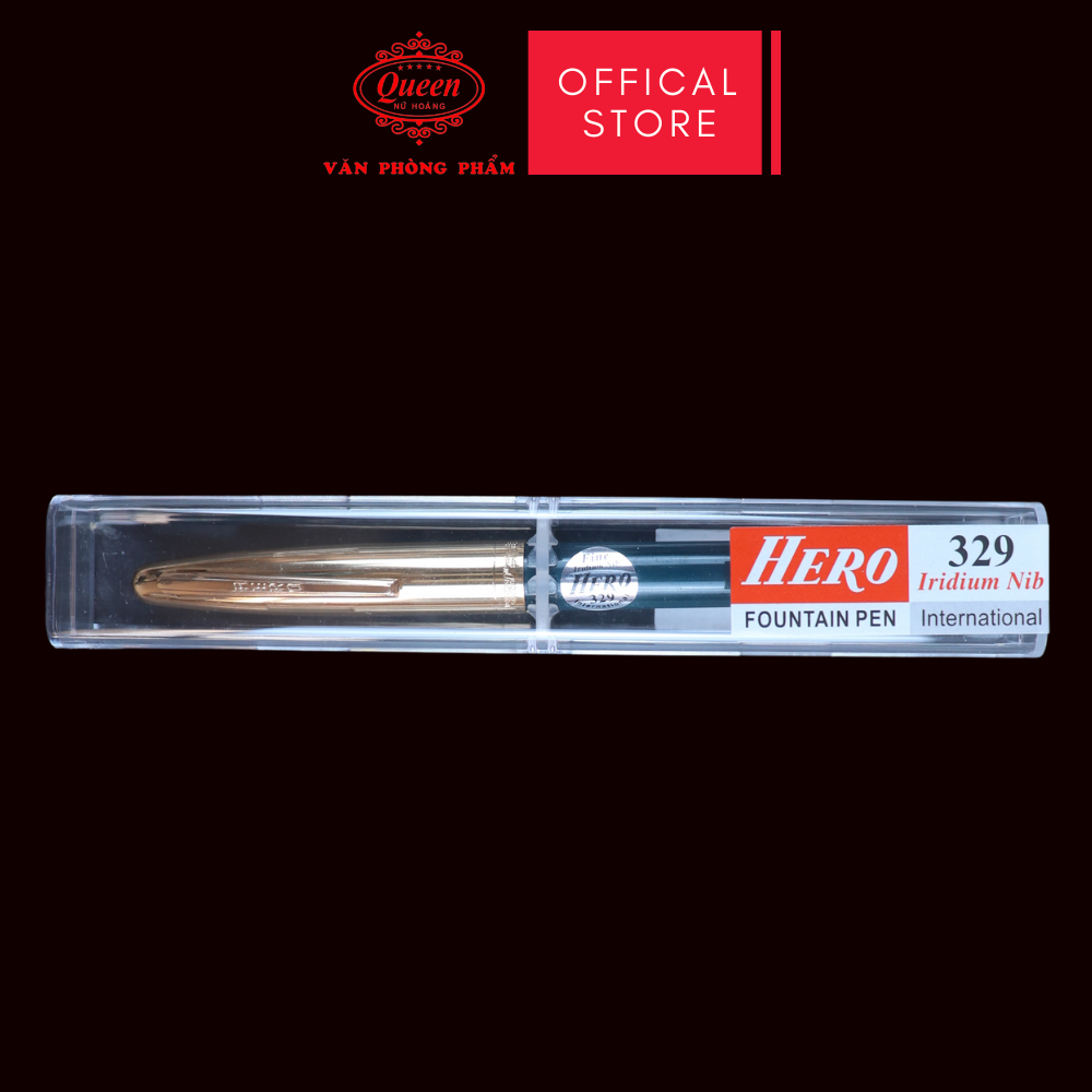 Queen - Bút Máy Hero 329 (Xanh Lá, Đỏ Đô, Đen) (12 Cây/Lốc; 12 Lốc/Thùng)