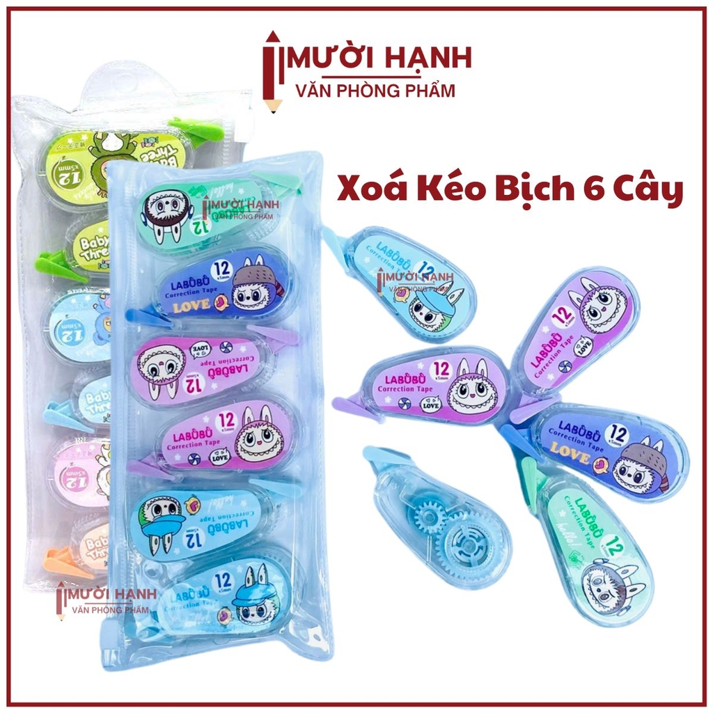 Xóa Kéo Bịch 6 Cây 955 (6 Cây/ Bịch; 18 Bịch/ Lốc; 24 Lốc/ Thùng; 432 Bịch/ Thùng)