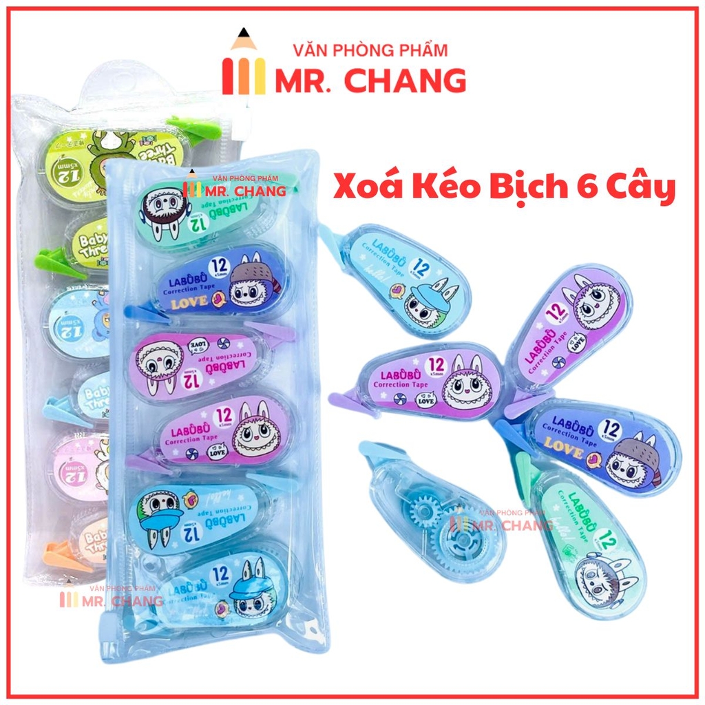 Xóa Kéo Bịch 6 Cây 955 (6 Cây/ Bịch; 18 Bịch/ Lốc; 24 Lốc/ Thùng; 432 Bịch/ Thùng)