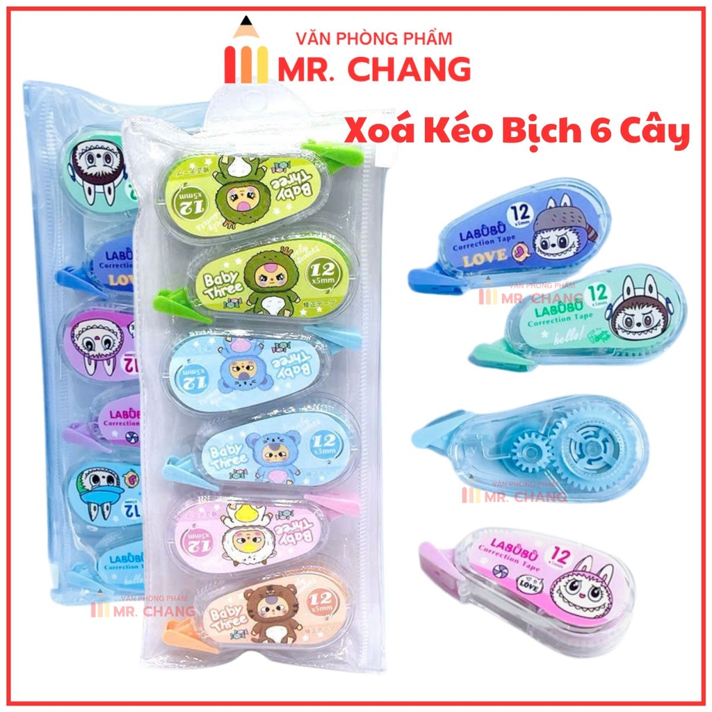 Xóa Kéo Bịch 6 Cây 955 (6 Cây/ Bịch; 18 Bịch/ Lốc; 24 Lốc/ Thùng; 432 Bịch/ Thùng)