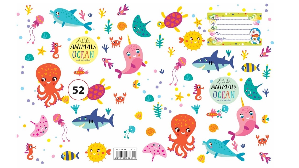 Bìa Bao Tập Kiếng Con Nai Màu và Hình (10 Tờ Cùng Loại/Xấp)