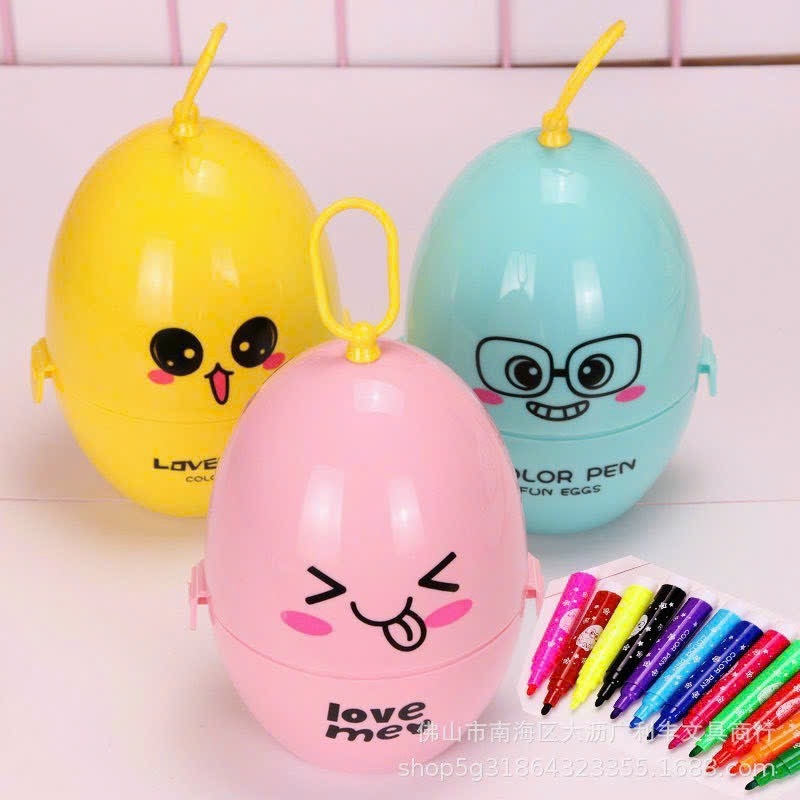 Bút Lông Tô Màu Hình Trứng 1901 - 12 Màu