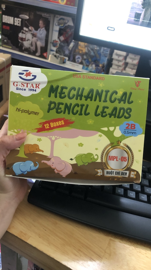 G-Star Ruột Bút Chì 2B-0.5mm MPL5 ĐEN (30 Cây/ Tuýp; 12 Tuýp/Hộp; 12 Hộp/ Lốc; 12 Lốc/ Thùng)