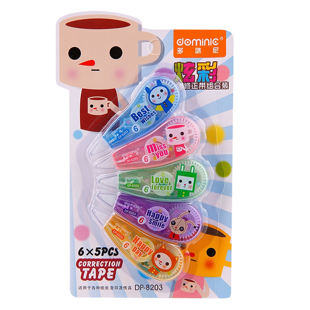 Xóa Kéo Vĩ 5 Cây Dominic DP-8203 (24 Vĩ/ Hộp) (288 Vĩ/Thùng)