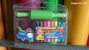 Win Q Sáp nặn hình thú 8 màu + cây lăn D-8 - Vĩ