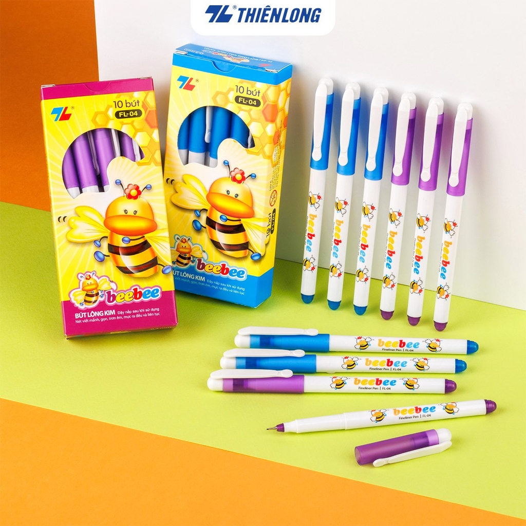 TL - Bút Lông Kim BeeBee FL04 (Xanh, Tím, Đỏ, Đen) (10 Cây/Hộp; 60 Hộp/ Thùng)