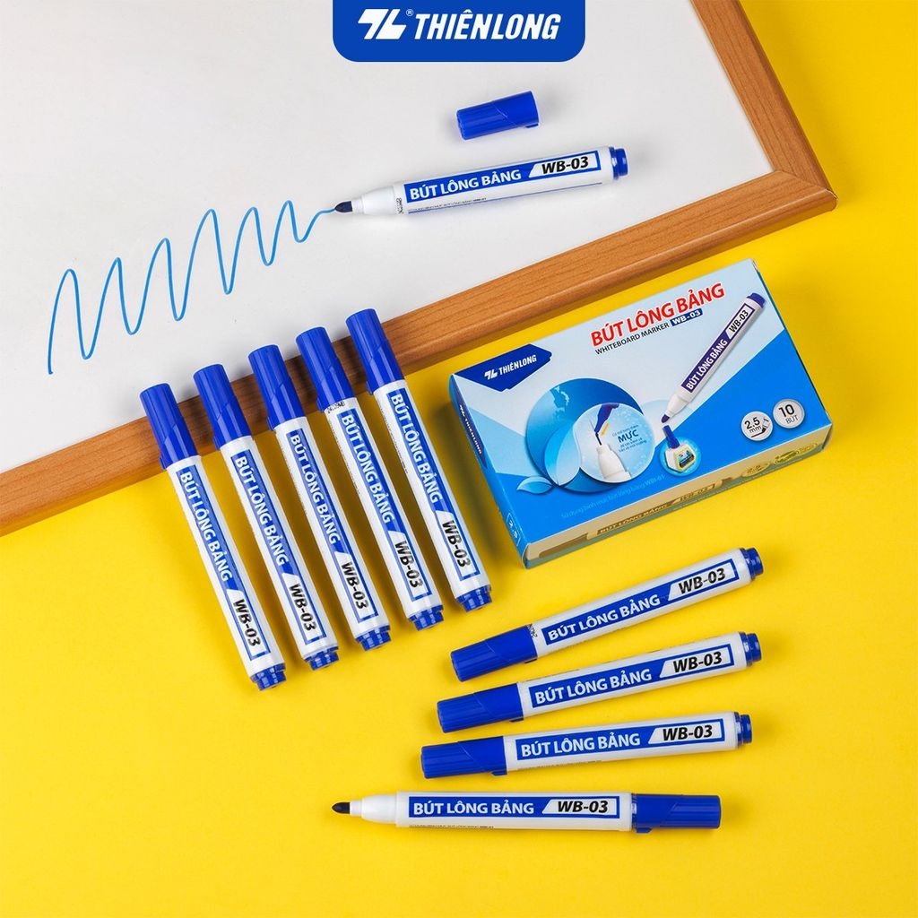 TL - Bút Lông Bảng Loại Lớn WB03 (Xanh, Đỏ, Đen) (10 Cây/Hộp)