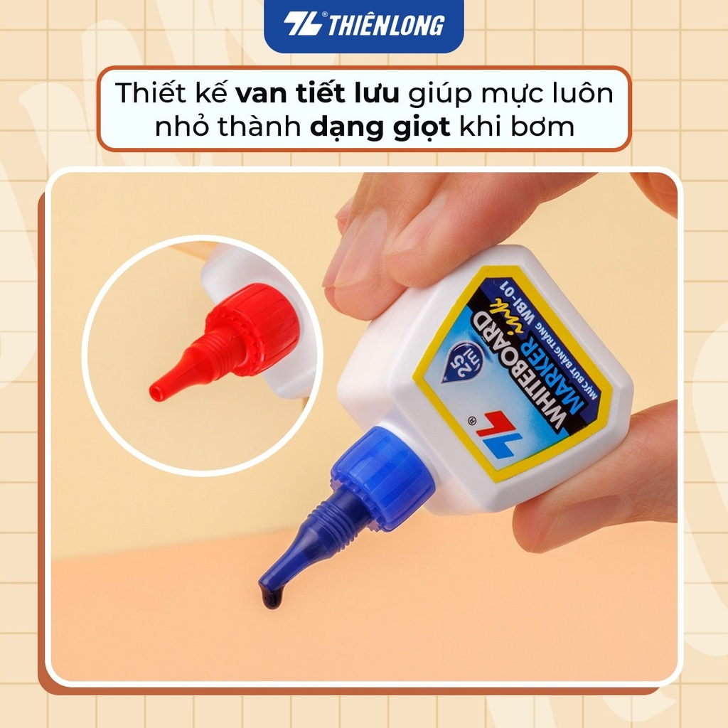 TL - Mực Bút Lông Bảng WBI-01 (Xanh, Đỏ, Đen) (6 chai/Lốc)