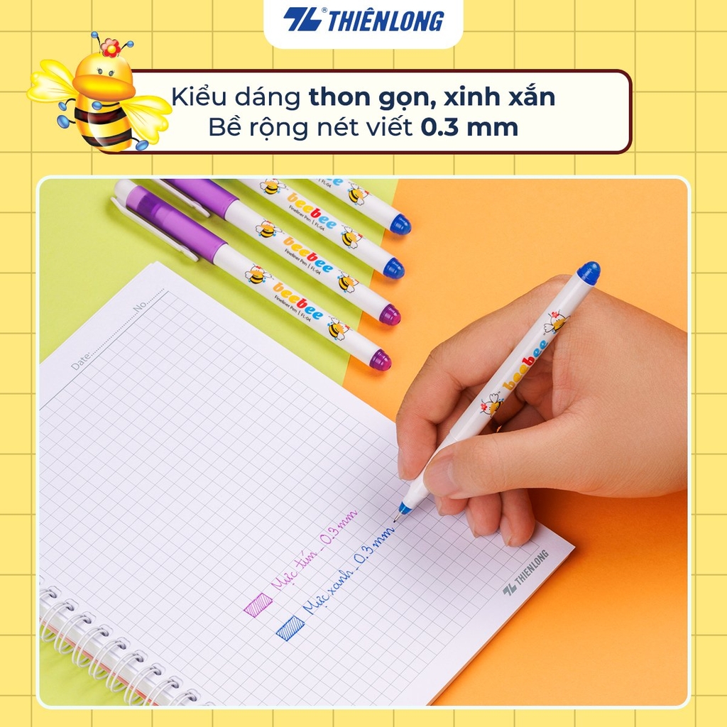 TL - Bút Lông Kim BeeBee FL04 (Xanh, Tím, Đỏ, Đen) (10 Cây/Hộp; 60 Hộp/ Thùng)