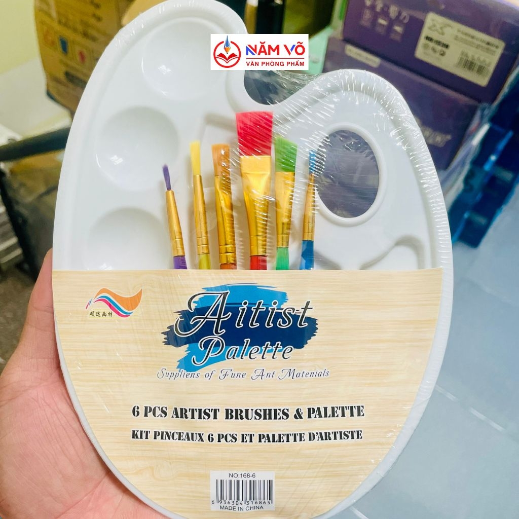 Bộ Khay + 6 Cây Cọ Màu 168 (240 Bộ/Thùng)