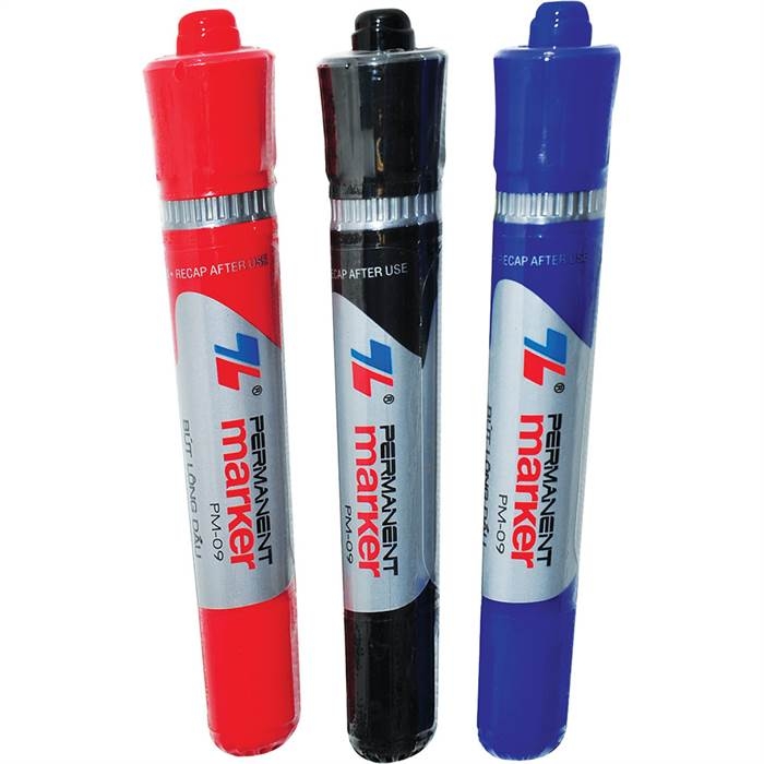 TL - Bút Lông Dầu Lớn PM09 (Xanh, Đỏ, Đen) (10 Cây/Hộp)