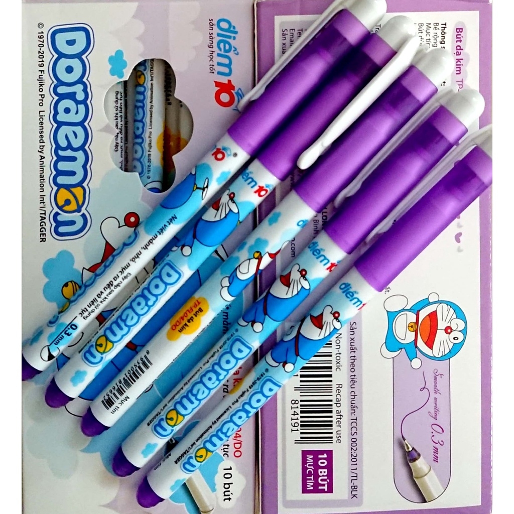 TL - Bút Lông Kim Doreamon FL04/DO (Xanh, Tím, Đỏ, Đen) (10 cây/Hộp)