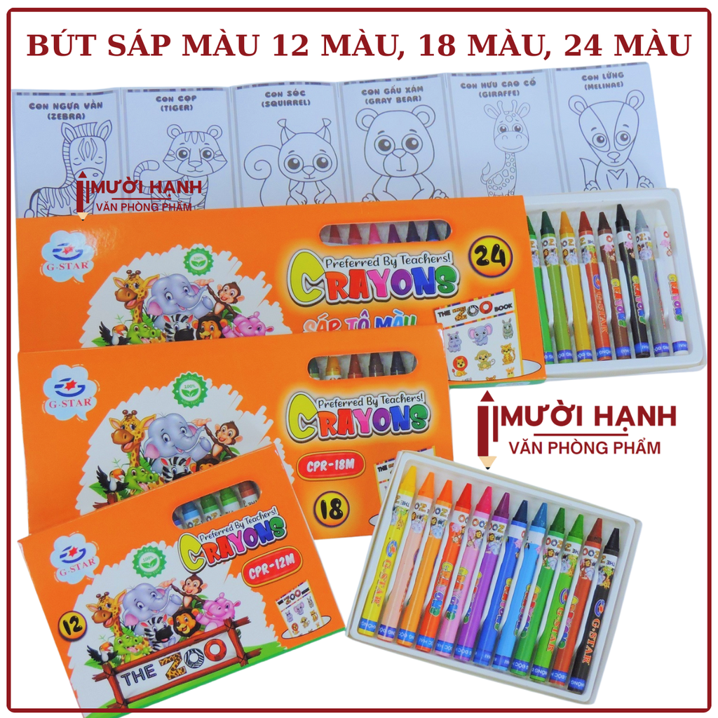 G Star Bút Sáp Màu CPR - 24 Màu (10 Hộp/ Lốc; 120 Hộp/ Thùng)