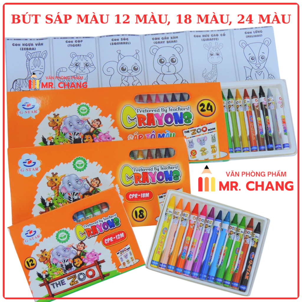 G Star Bút Sáp Màu CPR - 24 Màu (10 Hộp/ Lốc; 120 Hộp/ Thùng)