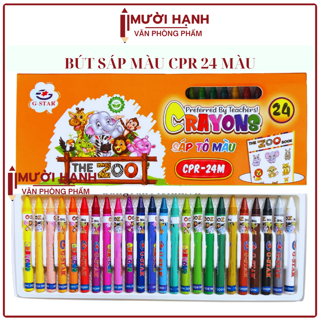 G Star Bút Sáp Màu CPR - 24 Màu (10 Hộp/ Lốc; 120 Hộp/ Thùng)