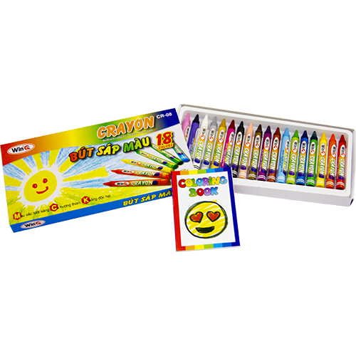Win Q Bút Sáp 18 Màu CR08 (10 Hộp/Lốc; 120 Hộp/ Thùng)