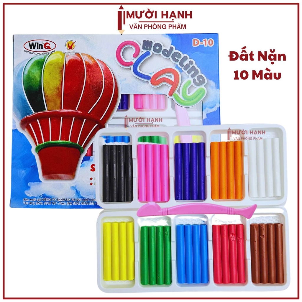 Win Q Đất Nặn Thủ Công 10 Màu D10 (5 Hộp/ Lốc; 90 Hộp/ Thùng)