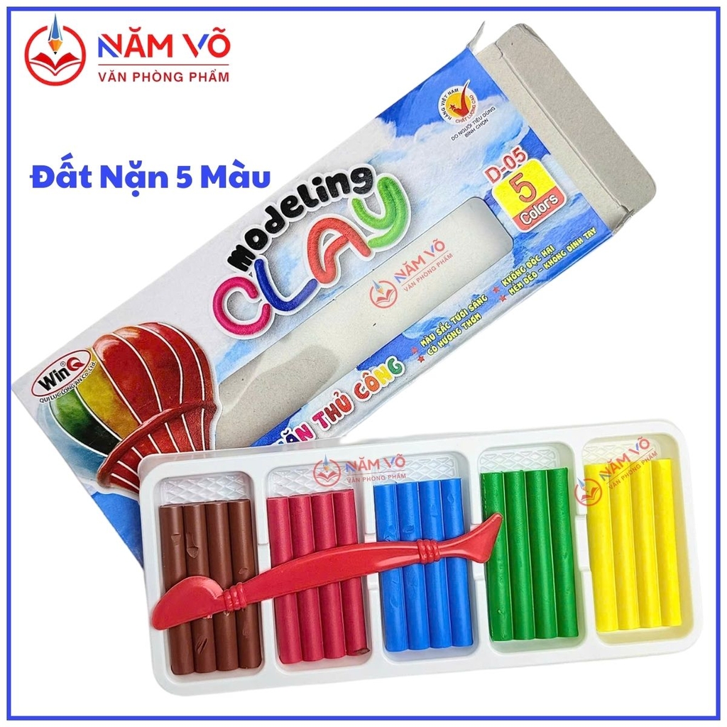 Win Q Đất Nặn Thủ Công 5 Màu D5 (10 Hộp/Lốc; 240 Hộp/ Thùng)