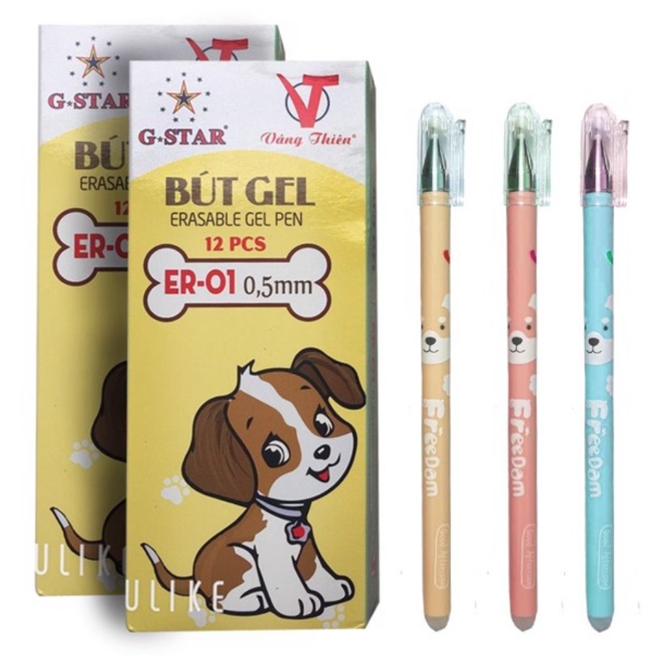 G-Star Bút Gel Xoá Được ER01 (Xanh, Tím, Đen) (12 Cây/Hộp; 10 Hộp/ Lốc; 120 Hộp/Thùng)