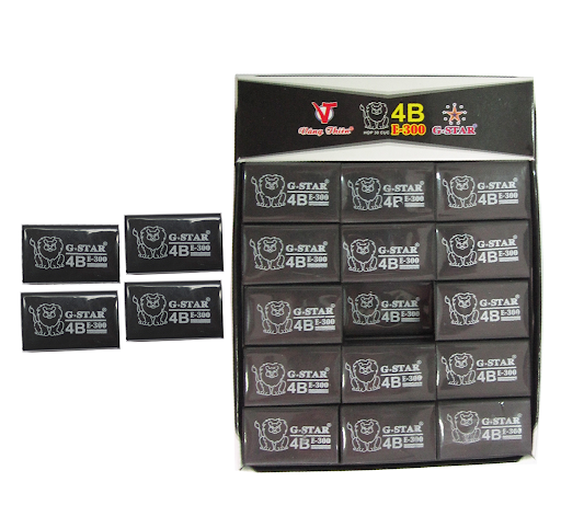 G-Star Gôm 4B ĐEN E300 Hình Sư Tử LOẠI NHỎ (30 Cục/ Lốc; 30 Lốc/ Thùng)