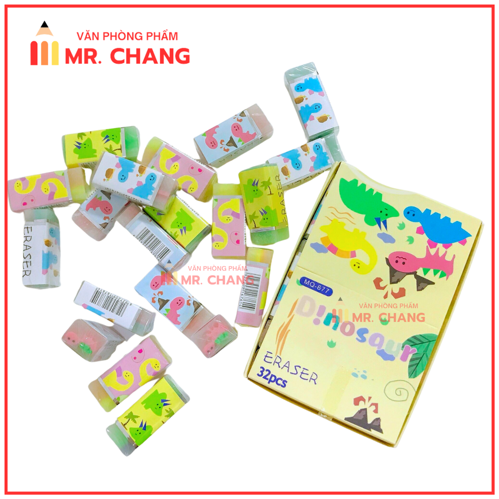 . Gôm Thỏi Thơm KHỦNG LONG MQ 677 (32 Cục/ Lốc) (32 Lốc/ Thùng)