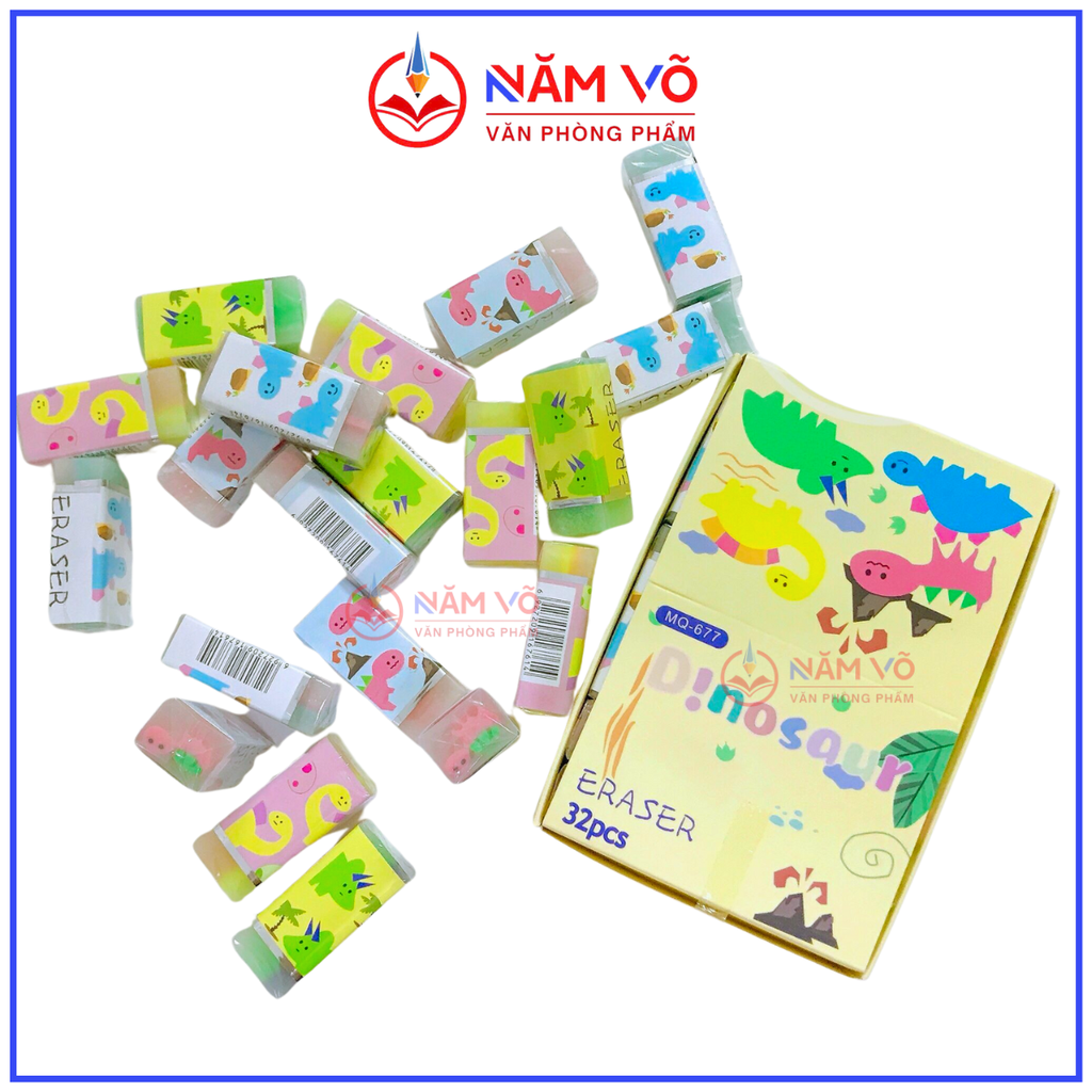 . Gôm Thỏi Thơm KHỦNG LONG MQ 677 (32 Cục/ Lốc) (32 Lốc/ Thùng)