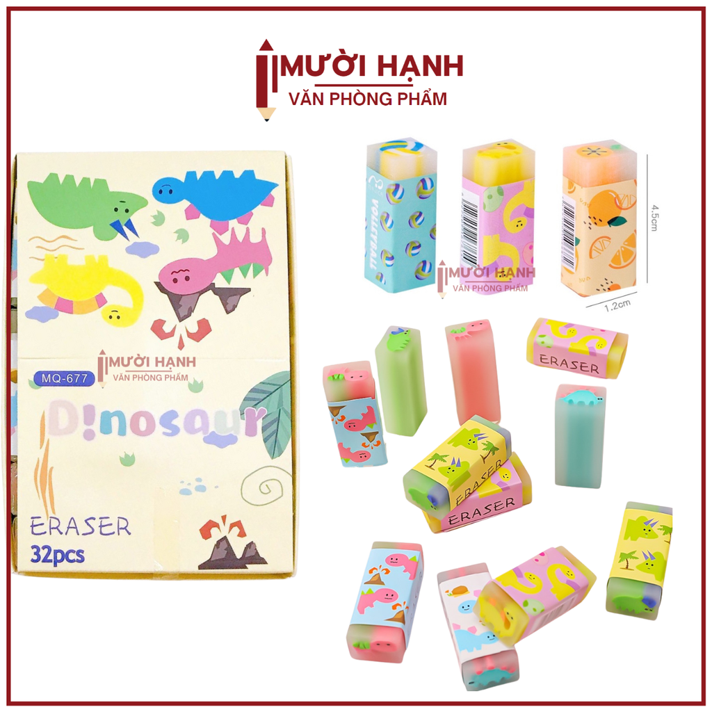 . Gôm Thỏi Thơm KHỦNG LONG MQ 677 (32 Cục/ Lốc) (32 Lốc/ Thùng)