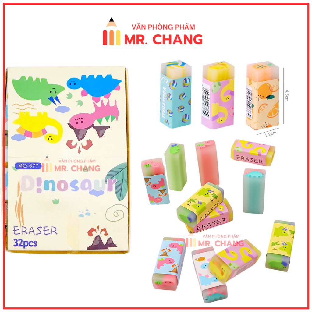 . Gôm Thỏi Thơm KHỦNG LONG MQ 677 (32 Cục/ Lốc) (32 Lốc/ Thùng)