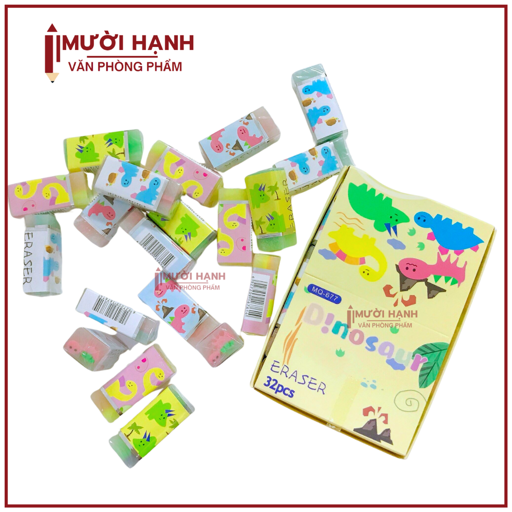 . Gôm Thỏi Thơm KHỦNG LONG MQ 677 (32 Cục/ Lốc) (32 Lốc/ Thùng)