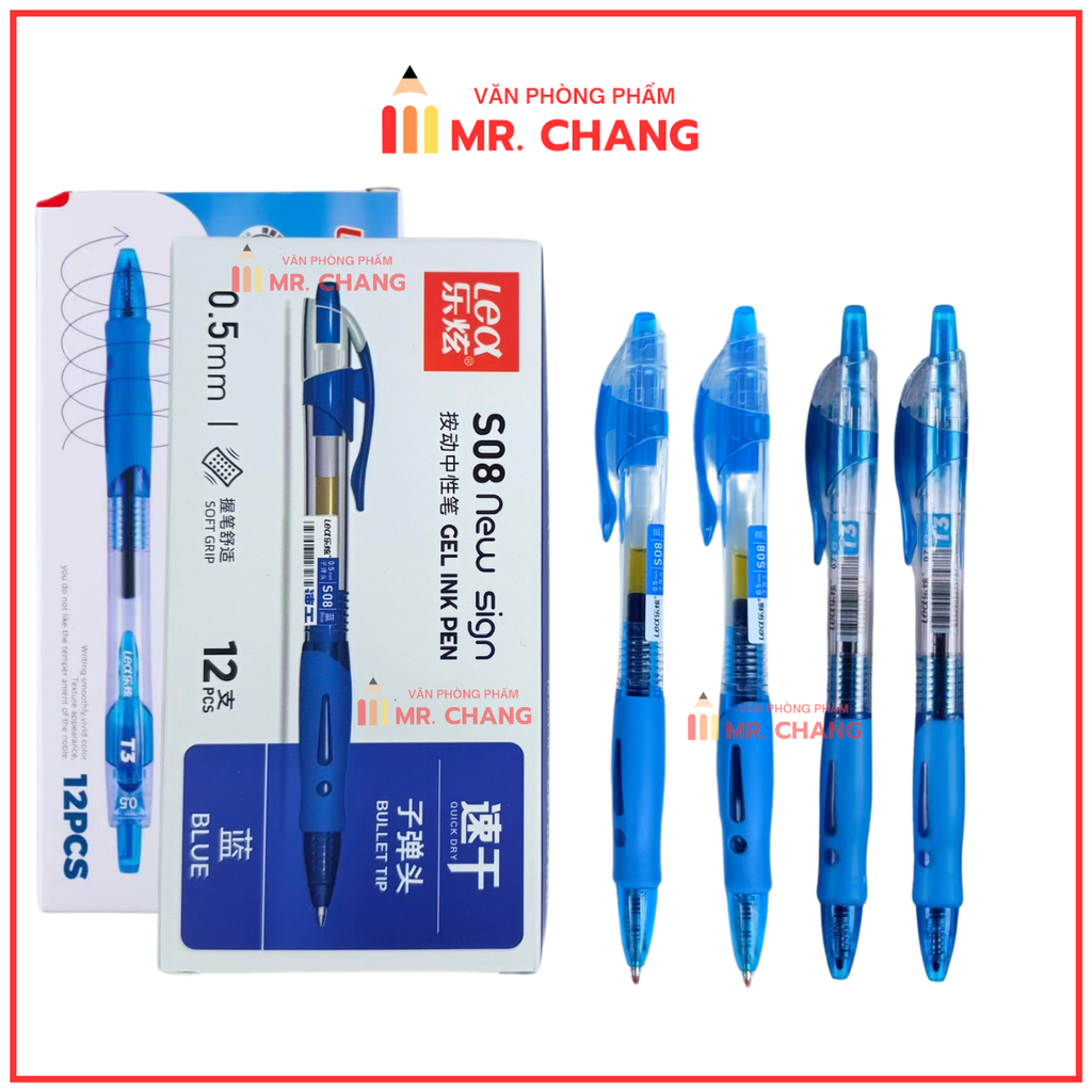 Bút Bi Bấm Nước Lex T3, S08 (Xanh, Tím, Đỏ, Đen) (12 Cây/Hộp; 144 Hộp/Thùng)