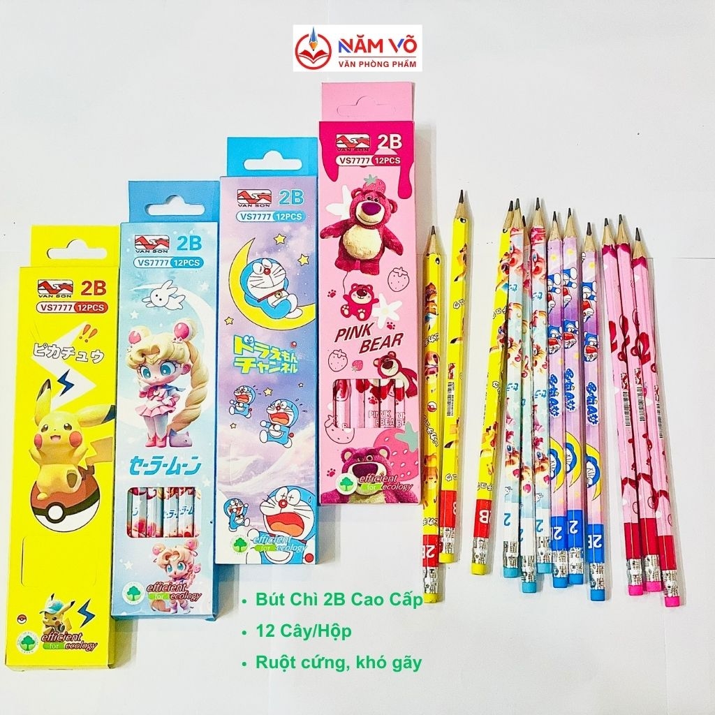 Bút chì đủ mẫu dễ thương VS 7777; 668 (12 Cây/Hộp; 12 Hộp/Lốc; 20 Lốc/ Thùng)