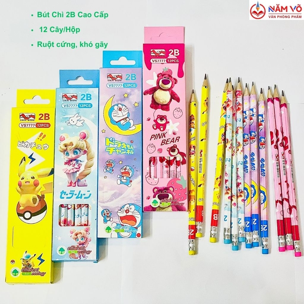 Bút chì đủ mẫu dễ thương VS 7777; 668 (12 Cây/Hộp; 12 Hộp/Lốc; 20 Lốc/ Thùng)