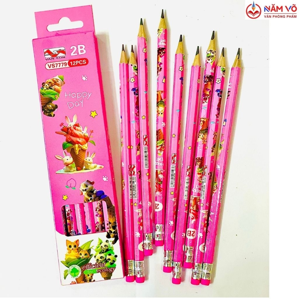 Bút chì đủ mẫu dễ thương Vân Sơn VS 7779 (12 Cây/Hộp; 12 Hộp/Lốc; 240 Hộp/Thùng)