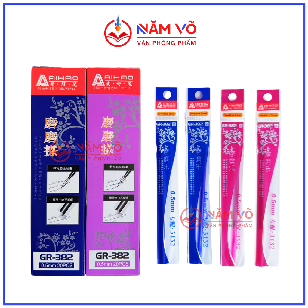 Ruột Bút Xóa Được NẮP ĐẬY AODEMEI 382 (20 Ống/Hộp; 12 Hộp/Lốc; 24 Lốc/Thùng)